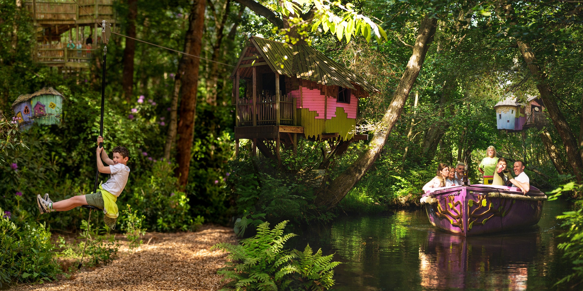 Zip wires, treehouses, structures and boat rides in the woods of BeWILDerwood
